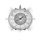 reloj de arena y argollas  tattoo design idea
