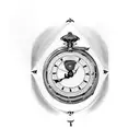 reloj de arena y argollas  tattoo design idea