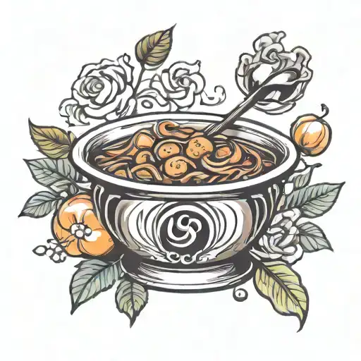 bowl of stew tattoo design idea