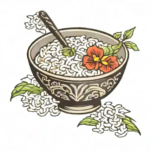 bowl of rice tattoo design idea
