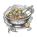 bowl of stew tattoo design idea