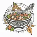 bowl of stew tattoo design idea