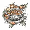 bowl of stew tattoo design idea