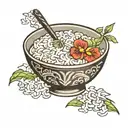 bowl of rice tattoo design idea