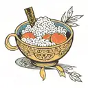bowl of rice tattoo design idea