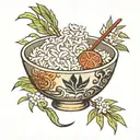 bowl of rice tattoo design idea