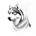 husky siberiano tattoo design idea