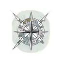 arrow crossing compass tattoo design idea