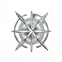 arrow crossing compass tattoo design idea