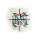 arrow crossing compass tattoo design idea