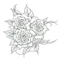 ashwin and rose intertwined within tattoo design idea