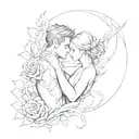 ashwin and rose intertwined within tattoo design idea