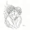 ashwin and rose intertwined within tattoo design idea
