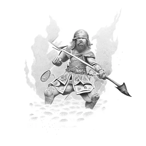 David Vs goliath tattoo design idea