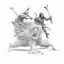 David Vs goliath tattoo design idea