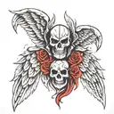 spartan wings skulls tattoo design idea