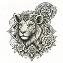 lion lamb cross tattoo design idea