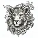 lion lamb cross tattoo design idea