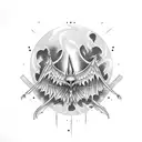 Dark Graveyard with ravens tattoo design idea