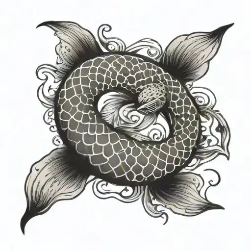 Yin and Yang koi fish tattoo design idea