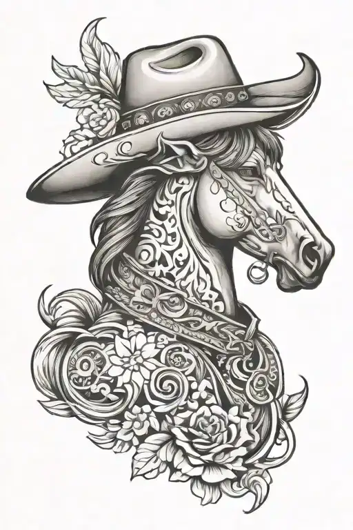 California cowboy tattoo design idea