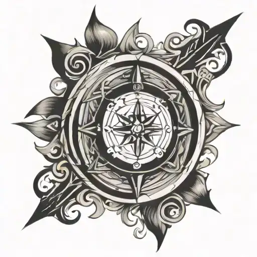 Celtic compass design tattoo design idea