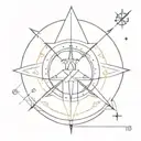 Nordic compass tattoo design idea
