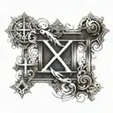 Roman numerals for 9/13/22 and 6/20/20 with 1 John 4:19 and a faded cross tattoo design idea