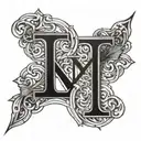 Roman numerals for 9/13/22 and 6/20/20 with 1 John 4:19 and a faded cross tattoo design idea