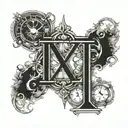 Roman numerals for 9/13/22 and 6/20/20 with 1 John 4:19 and a faded cross tattoo design idea