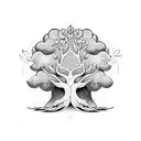 runic tree tattoo design idea