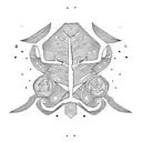 runic tree tattoo design idea