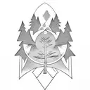 runic tree tattoo design idea
