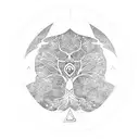 runic tree tattoo design idea