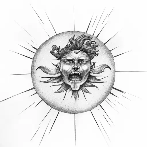 Icarus facing the sun with pride,honor while he is getting burned tattoo design idea