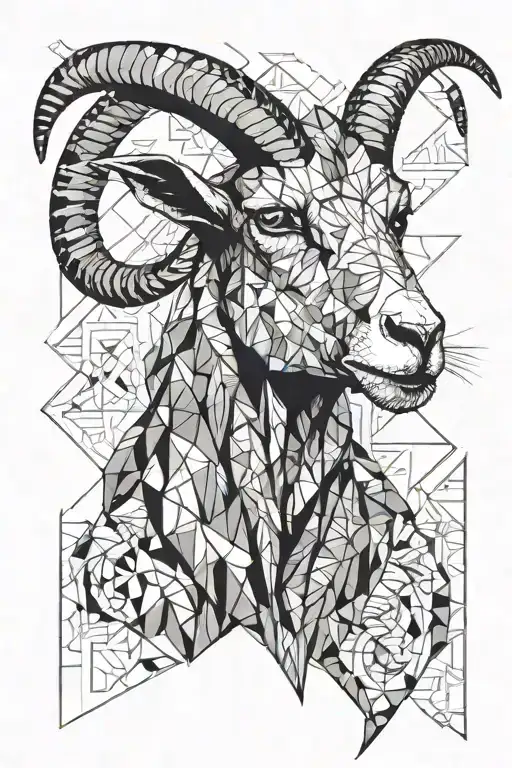 goat tattoo design idea