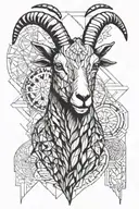 goat tattoo design idea