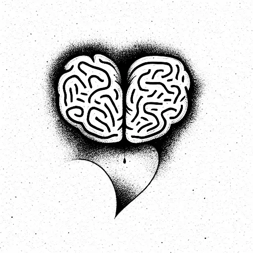 Brain vs Heart. Are you the rational or emotional? Thanks Meizhen! #tattoo  #geometrictattoo #line #heart #brain #finelinetattoo #linewo... | Instagram
