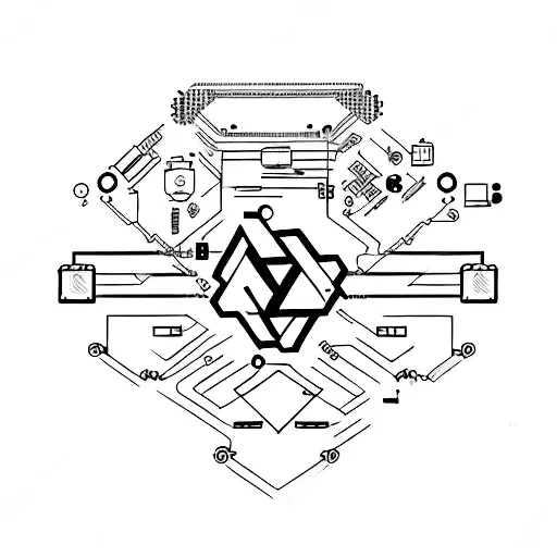 software development, technologies, geek, and arm tattoo design idea