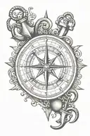 compass and anchor tattoo tattoo design idea