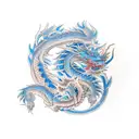 blue eyed dragon tattoo design idea