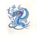 blue eyed dragon tattoo design idea