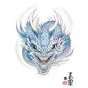 blue eyed dragon tattoo design idea