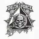 Delta Force logo tattoo design idea