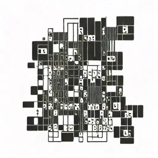 matrix code with numbers incorporating family names Betina and John tattoo design idea