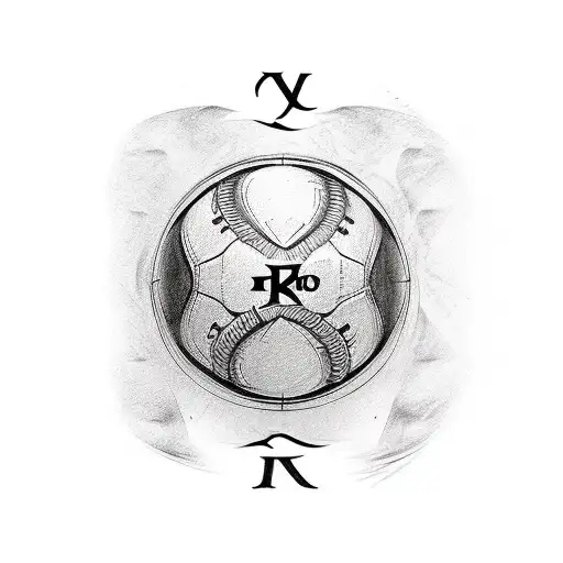 A tattoo combining Roman numeral MCMXCV, initials CJS, and a football tattoo design idea