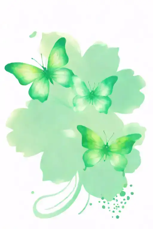 two butterfly shamrock  tattoo tattoo design idea