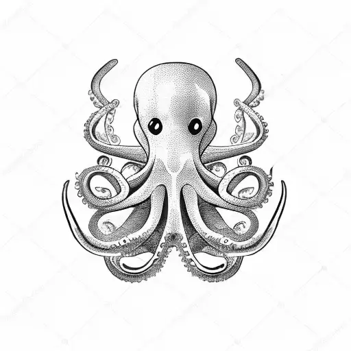 Blackwork "Diver Fighting A Octopus" Tattoo Idea BlackInk AI
