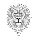 lion with mane made of paisley pattern tattoo design idea