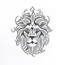 lion with mane made of paisley pattern tattoo design idea